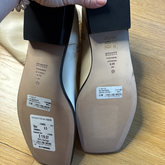 Schutz Over the Knee Leather Boots Guily Eggshell Square Toe NWOB Size 6.5 - Picture 5 of 11